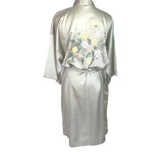 Mi Mi By Jinda Kimono Style Robe Womens Size Large L Vintage Embroidered Floral